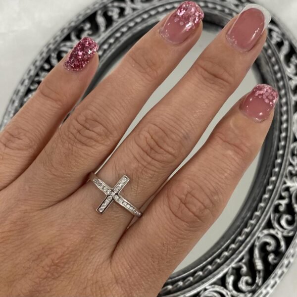 Anillo micropave cruz 2