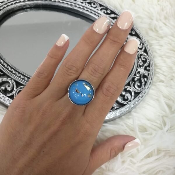 anillo color redondo nacar - Image 3