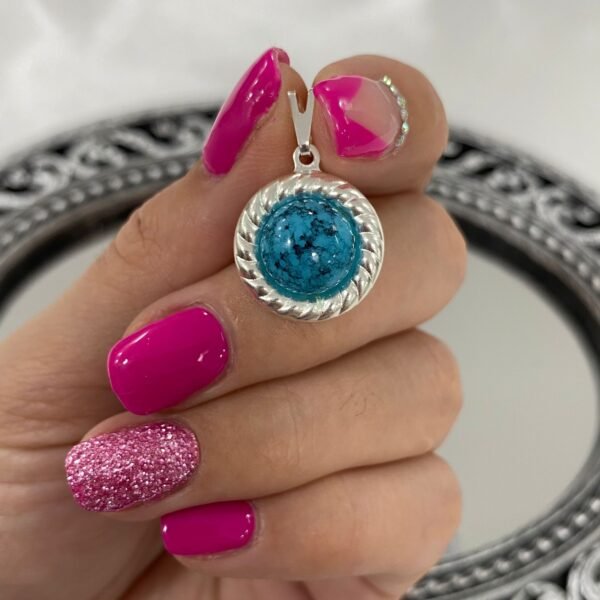 a dije redondo piedra (colores varios)