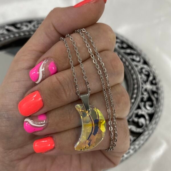 conjunto swarovsky luna con cadena
