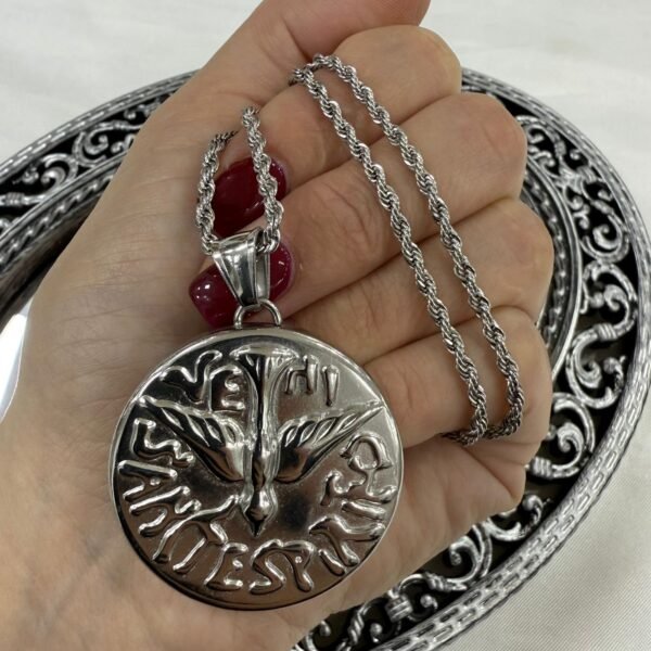 D conjunto medalla espiritu santo inflado grande a.q