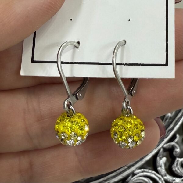 a aros bola fuego brisura combinados degrade amarillo