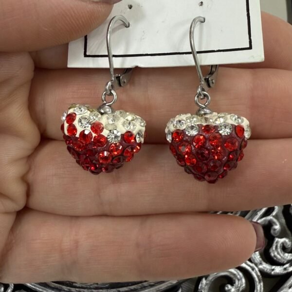 a aros bola fuego brisura combinados corazon
