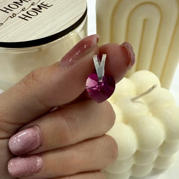 a  Dije a cristal sw corazon lila 8mm mini rosa