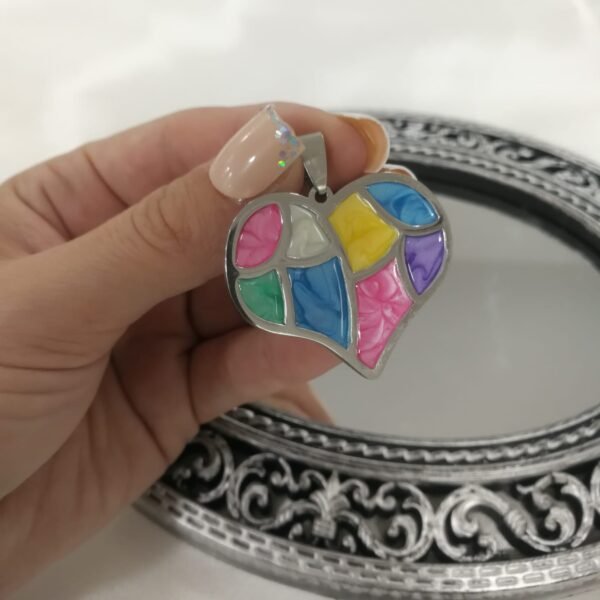 a dije corazon esmaltado colores