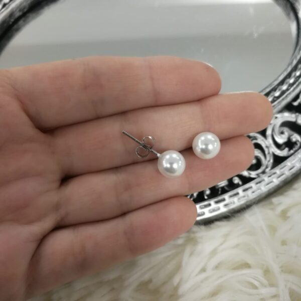 aros perla mediana blancas