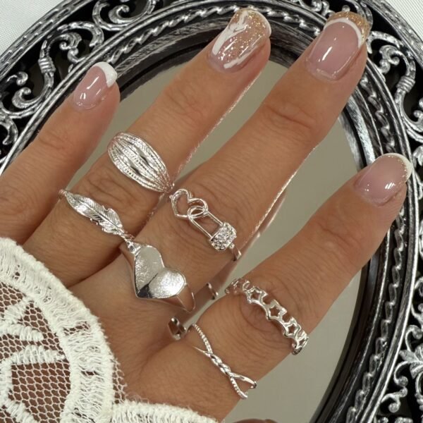 a kit x 6 anillos cubic micropave. mod 7
