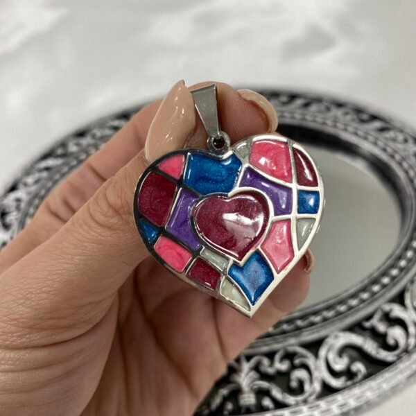a dije corazon esmaltado