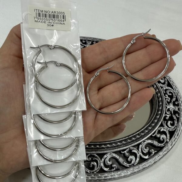 a a tira x 6 pares argollas clasicas chicas 3.0cm a.q