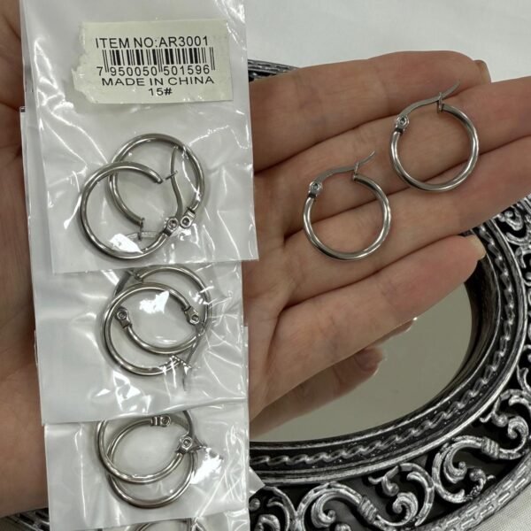 a a tira x 6 pares argollas clasicas chicas 1.5cm a.q