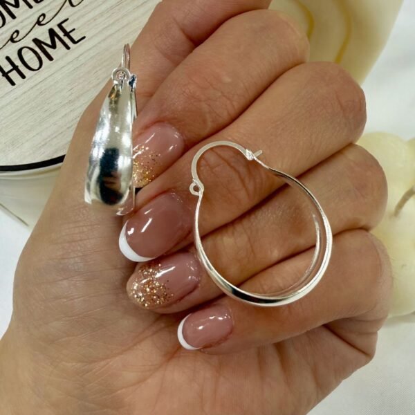 A Argollas cubanas lisas 2.5cm mod 3